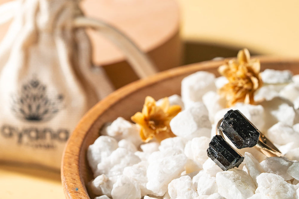 Ayana Crystals adjustable bypass ring offers comfortable, secure fit.