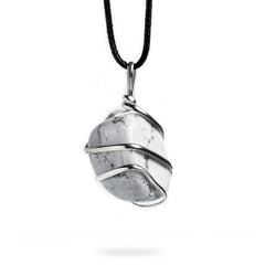 Ayana Howlite Necklace pendant showcases a calming white gemstone for everyday boho style.