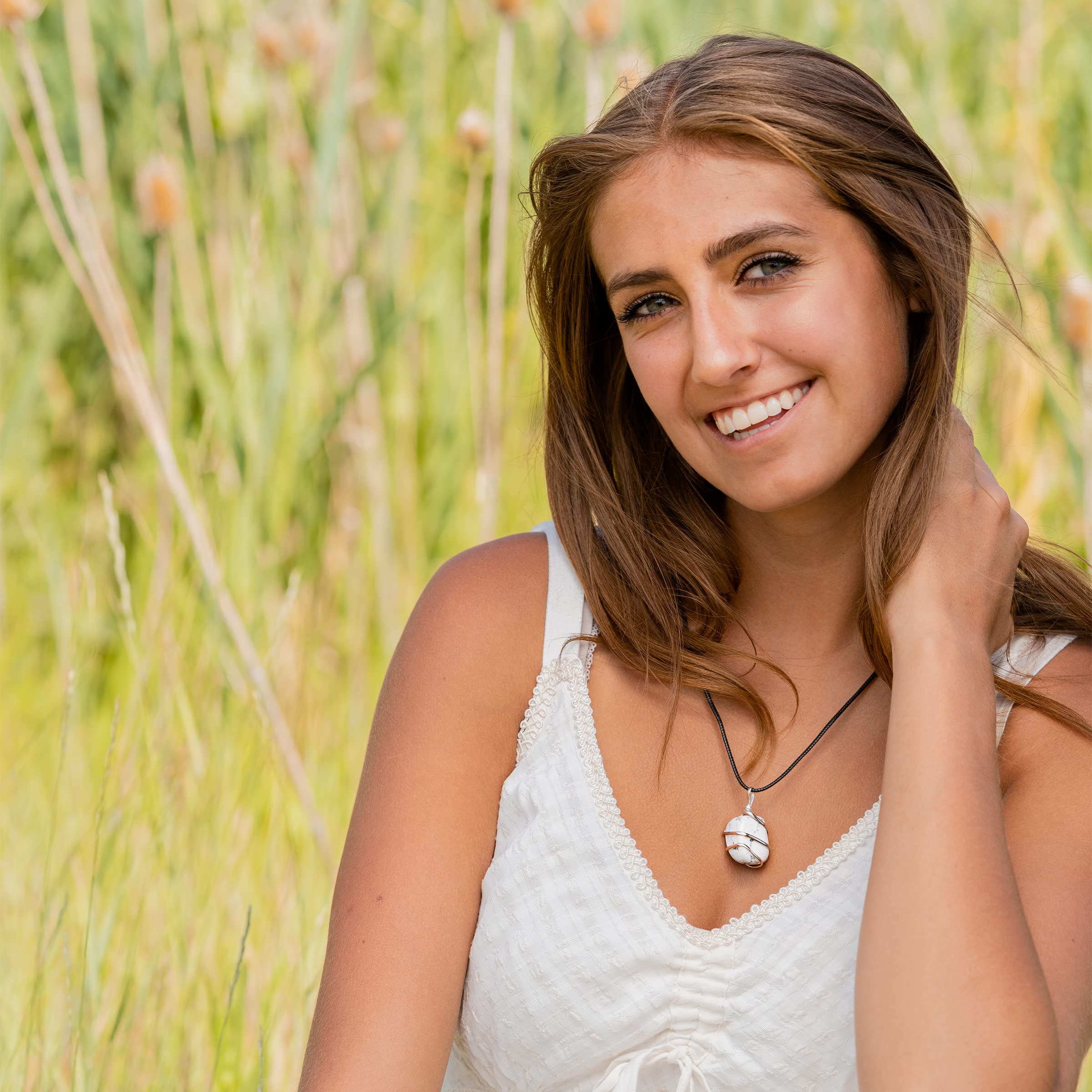 Ayana Howlite Necklace is a versatile women's fashion accessory for many outfits.