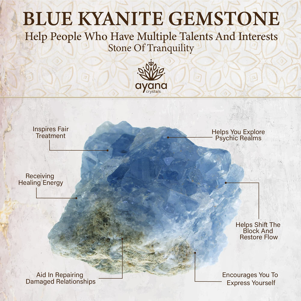 Ayana Wellness Blue Kyanite pendant throat chakra focus for expression
