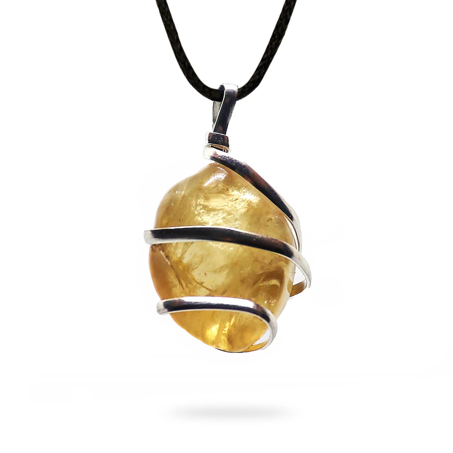 Ayana Wellness Citrine pendant necklace, radiant charm symbolizing prosperity and positive energy
