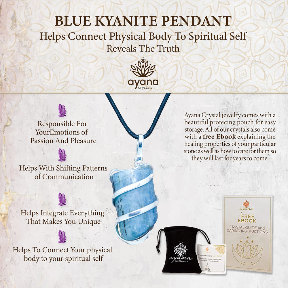 Ayana Wellness Ethically sourced blue kyanite necklace for mindful wear