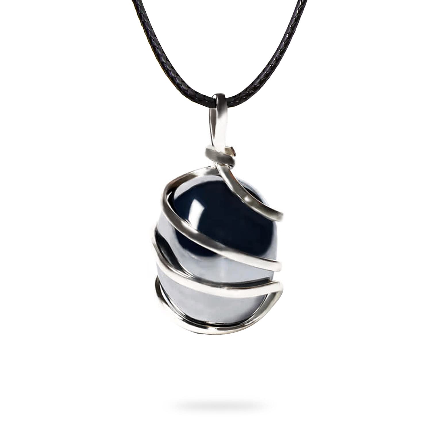 Ayana Wellness hematite necklace grounds you with a sleek metallic pendant.