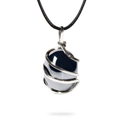 Ayana Wellness hematite necklace grounds you with a sleek metallic pendant.