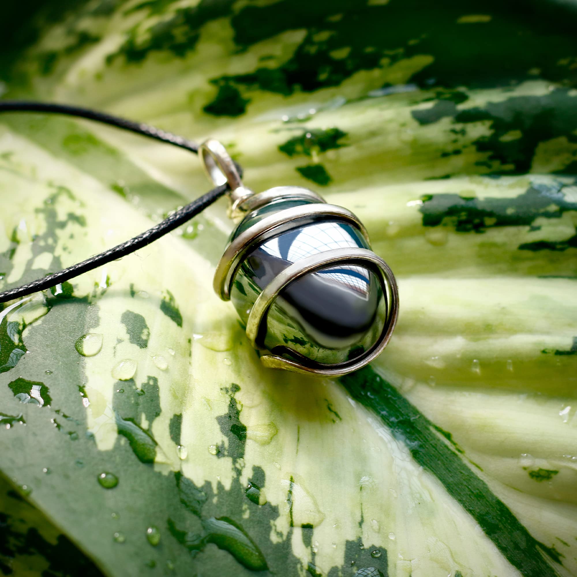 Ayana Wellness hematite necklace showcases handcrafted, ethical craftsmanship.