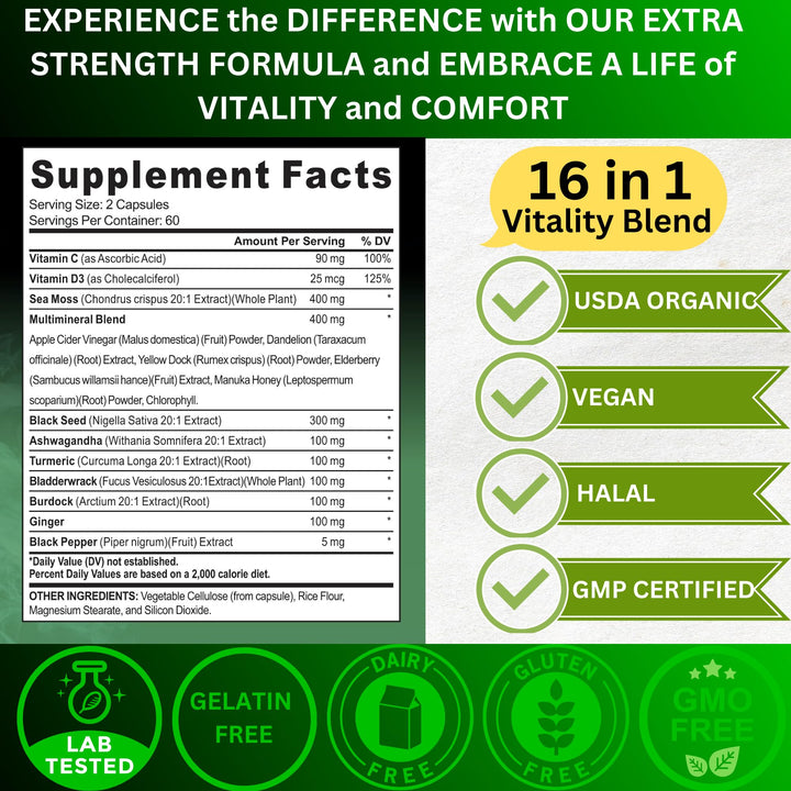 AyBet Ashwagandha Turmeric Ginger blend capsules promoting calm energy.