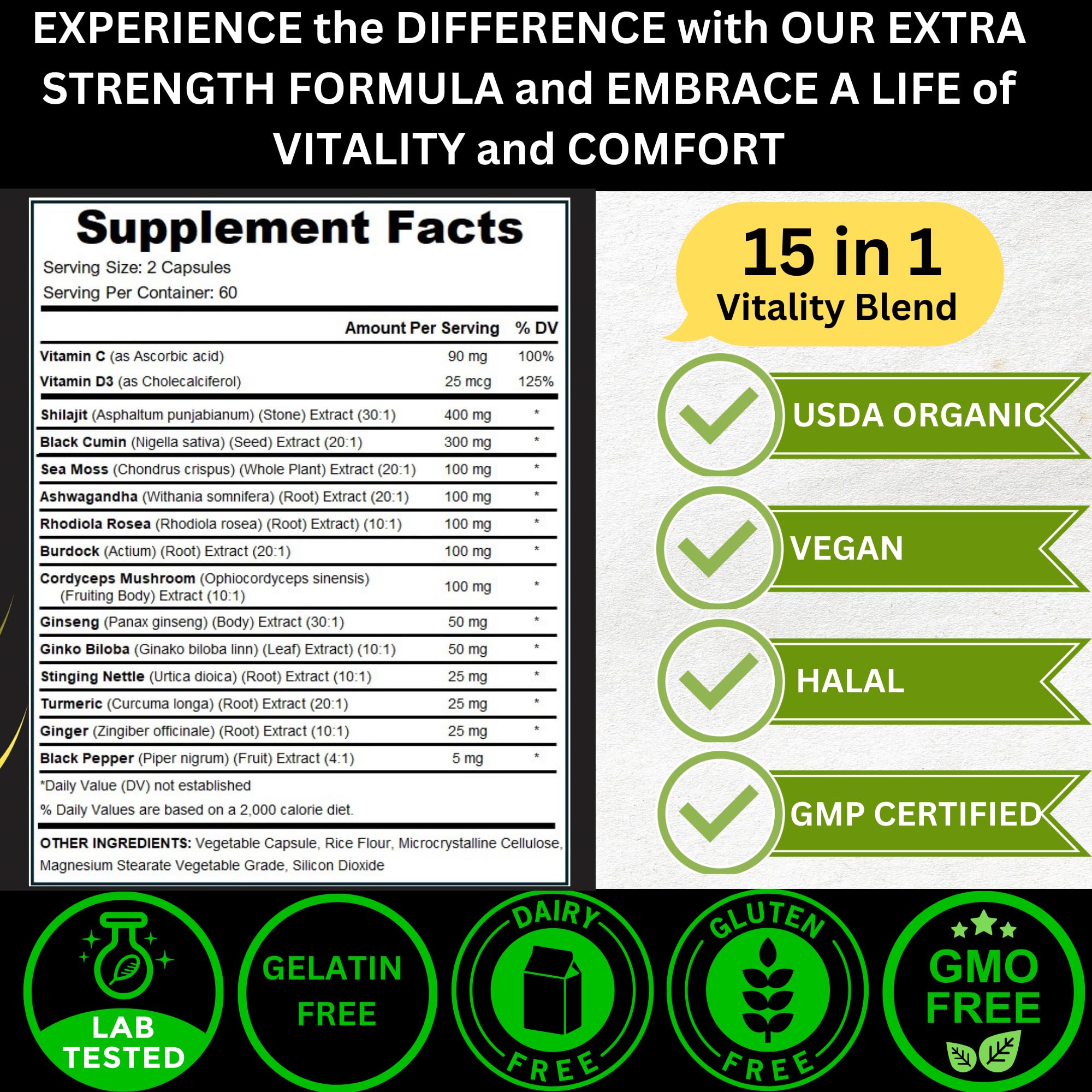 AyBet sea moss capsules glass bottle for nutrient-dense daily support