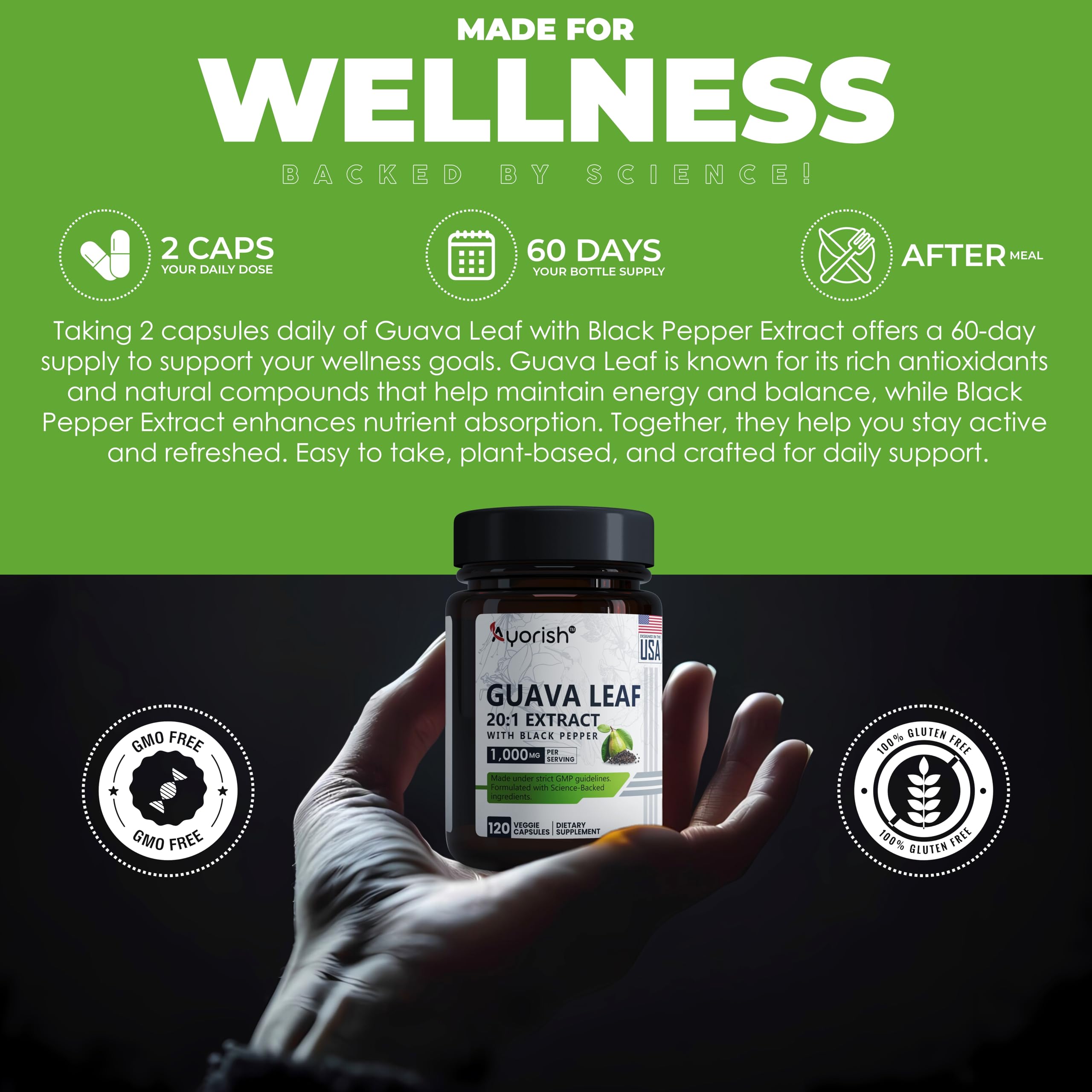 Veggie capsules arranged with a clean, gluten-free lifestyle in mind.
