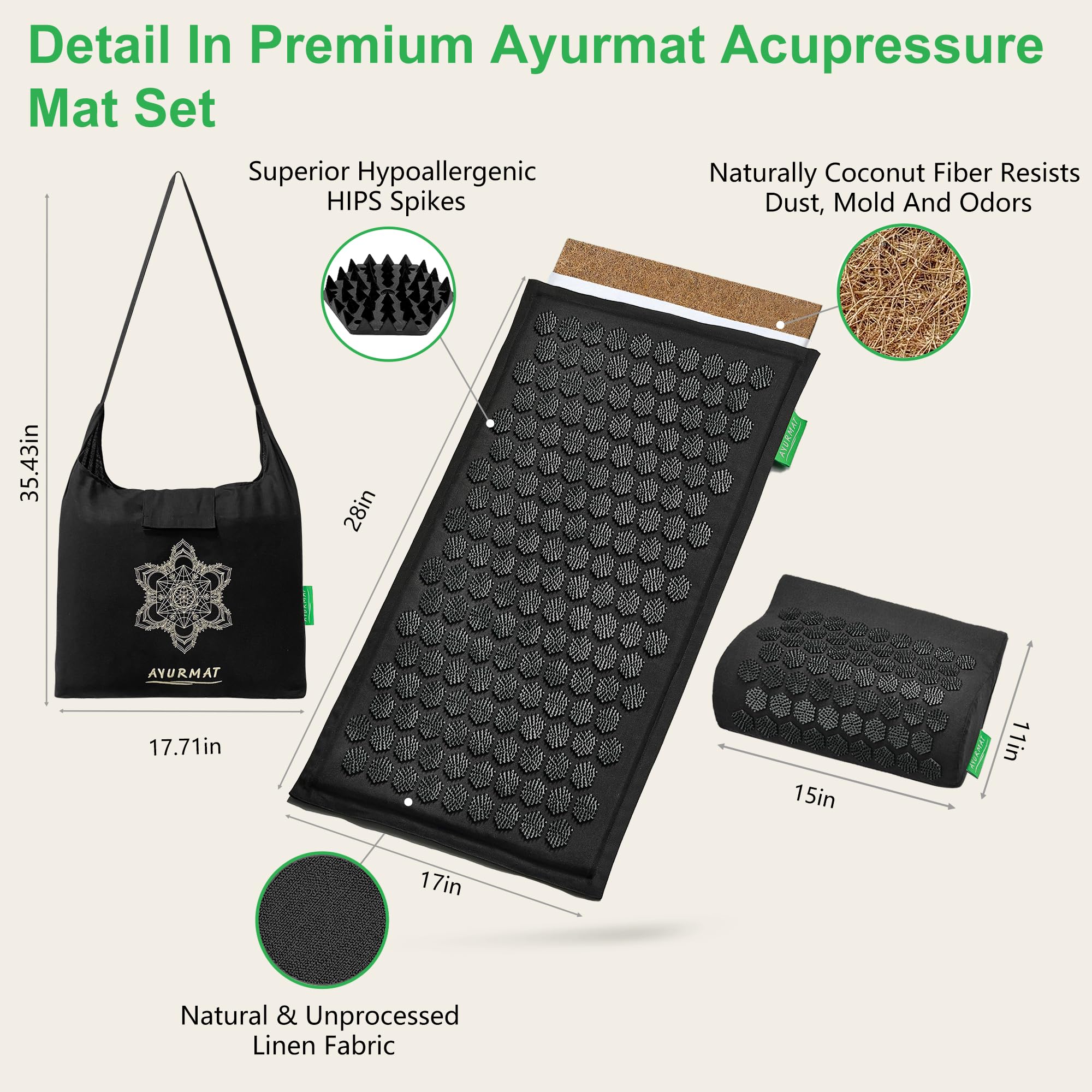 AyurMat eco linen texture highlights natural, skin-friendly materials