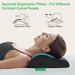 AyurMat pillow cervical support detail for neck comfort