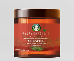 Ayurvedashree neem oil bottle for skin care and plant protection.