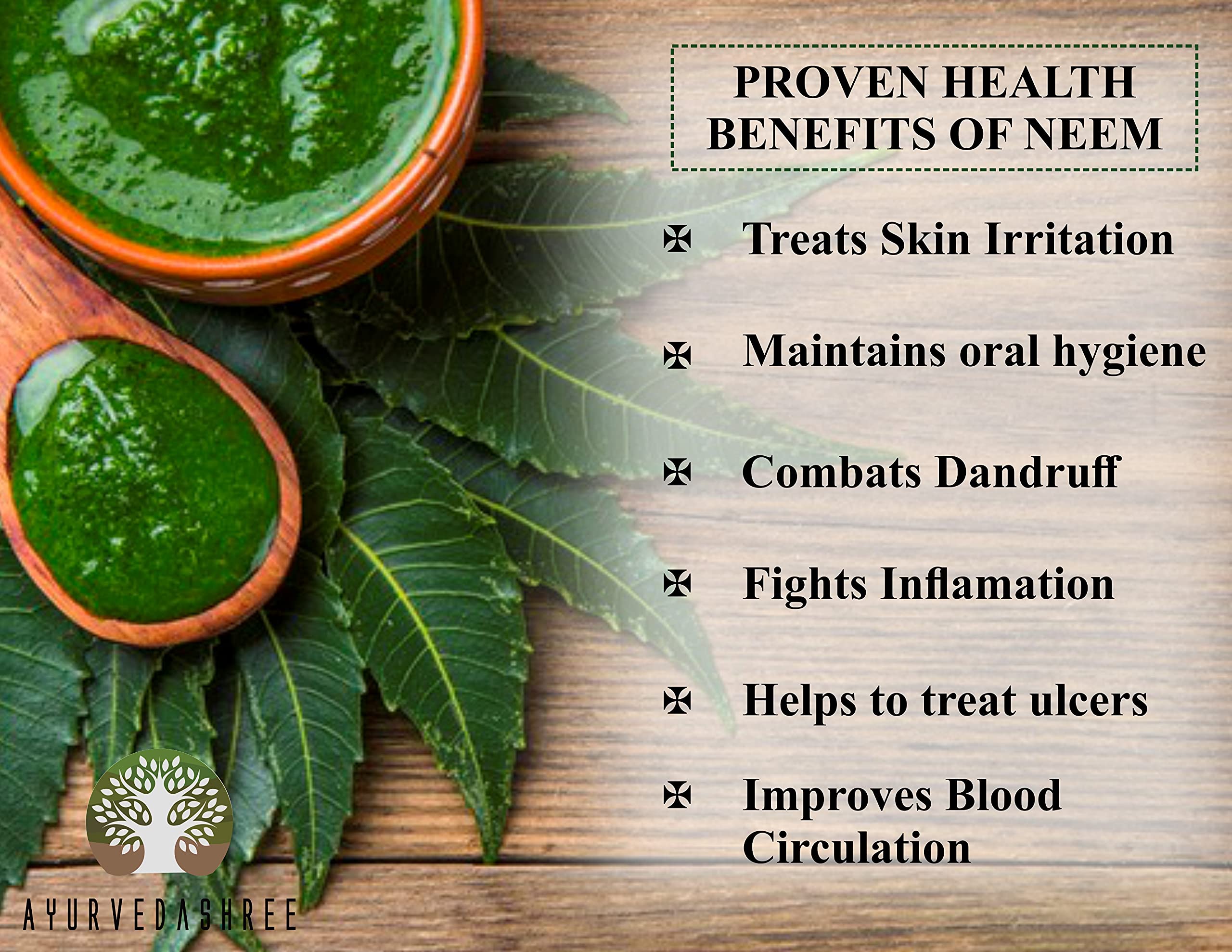 AYURVEDASHREE Neem Leaf Powder bottle in bathroom for daily cleansing