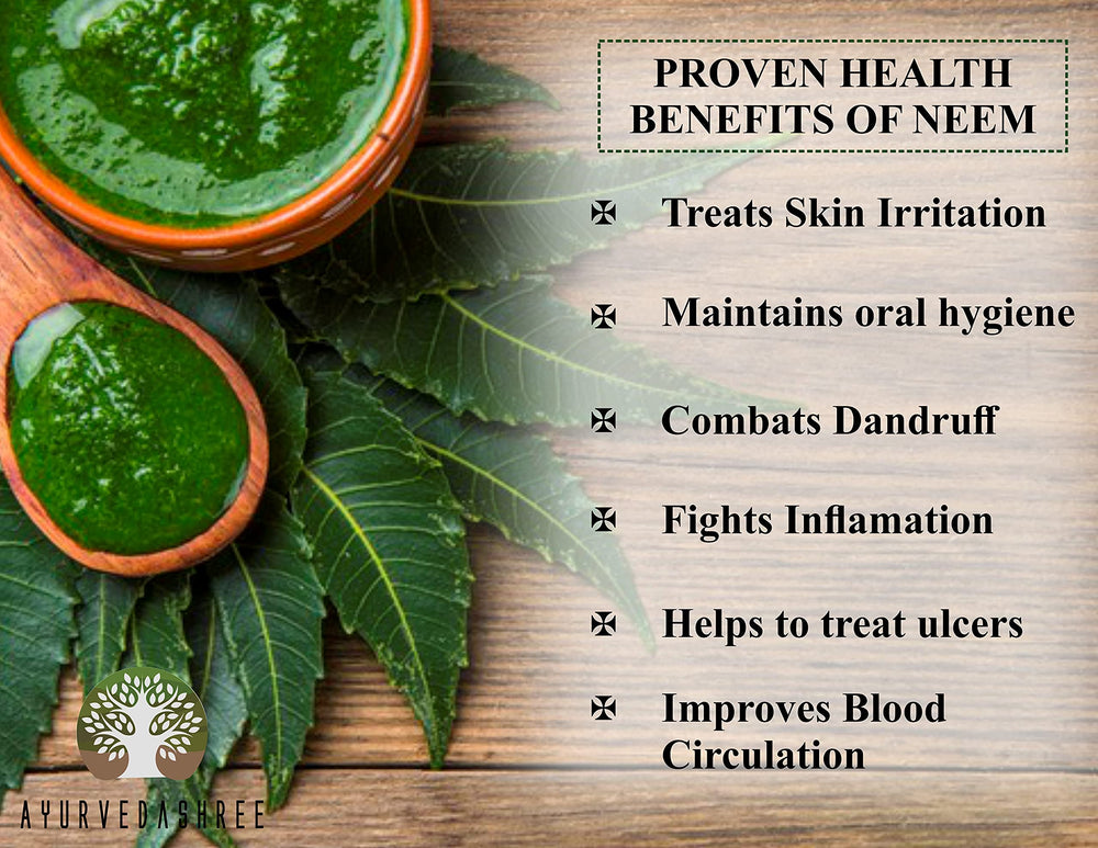 AYURVEDASHREE Neem Leaf Powder bottle in bathroom for daily cleansing