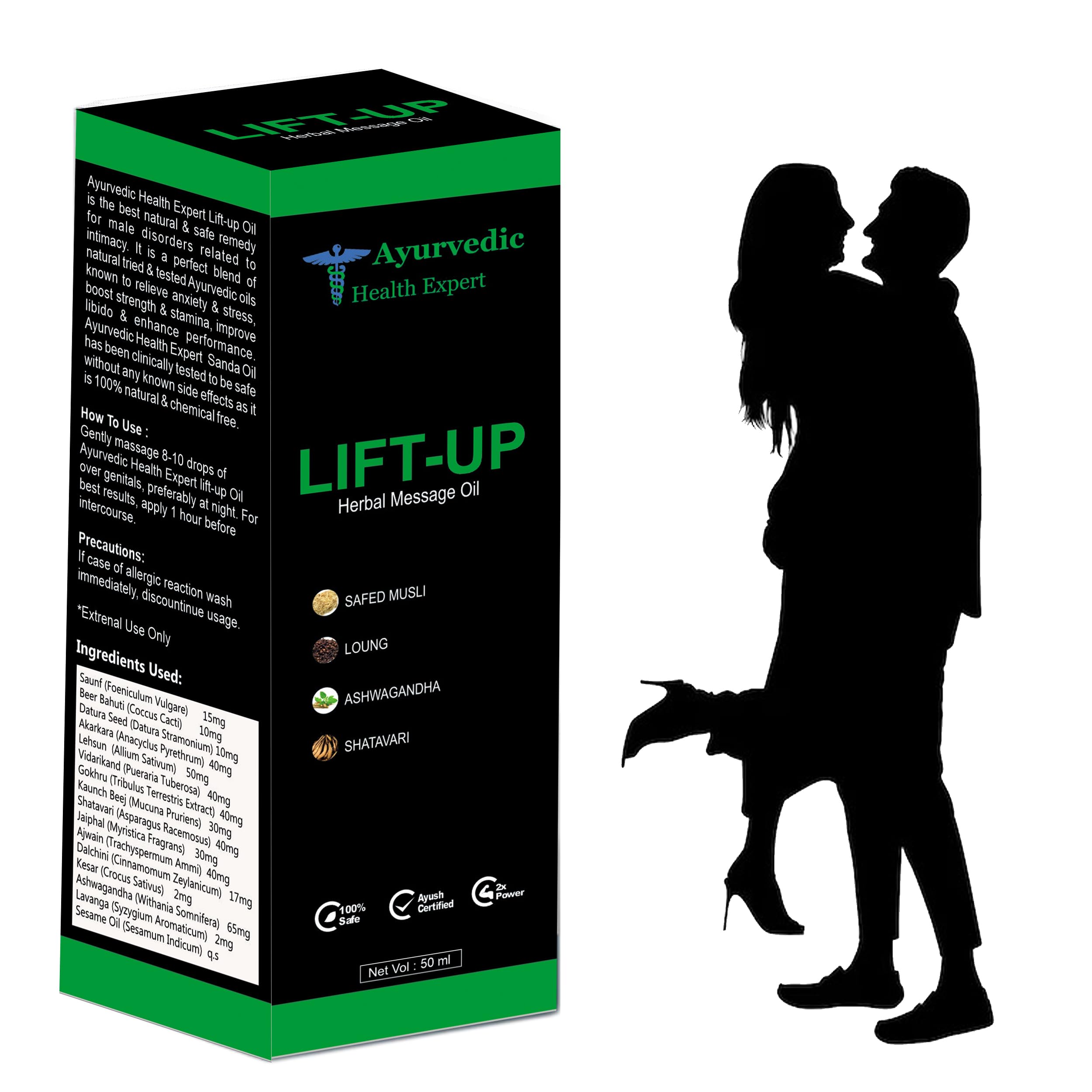Ayurvedic Health Expert Lift-up bottle ready for external use.