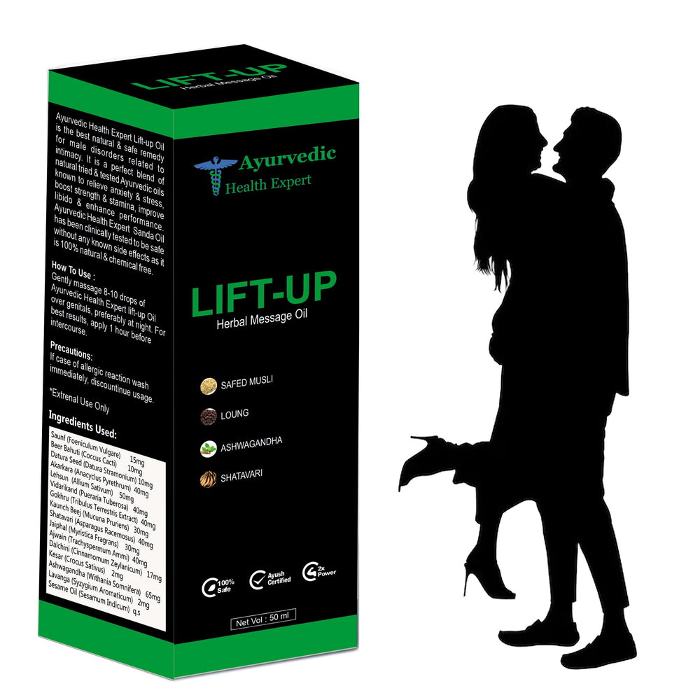 Ayurvedic Health Expert Lift-up bottle ready for external use.
