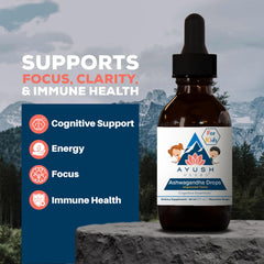 Ayush Herbs Ashwagandha Drops kids lemon flavor appealing to children