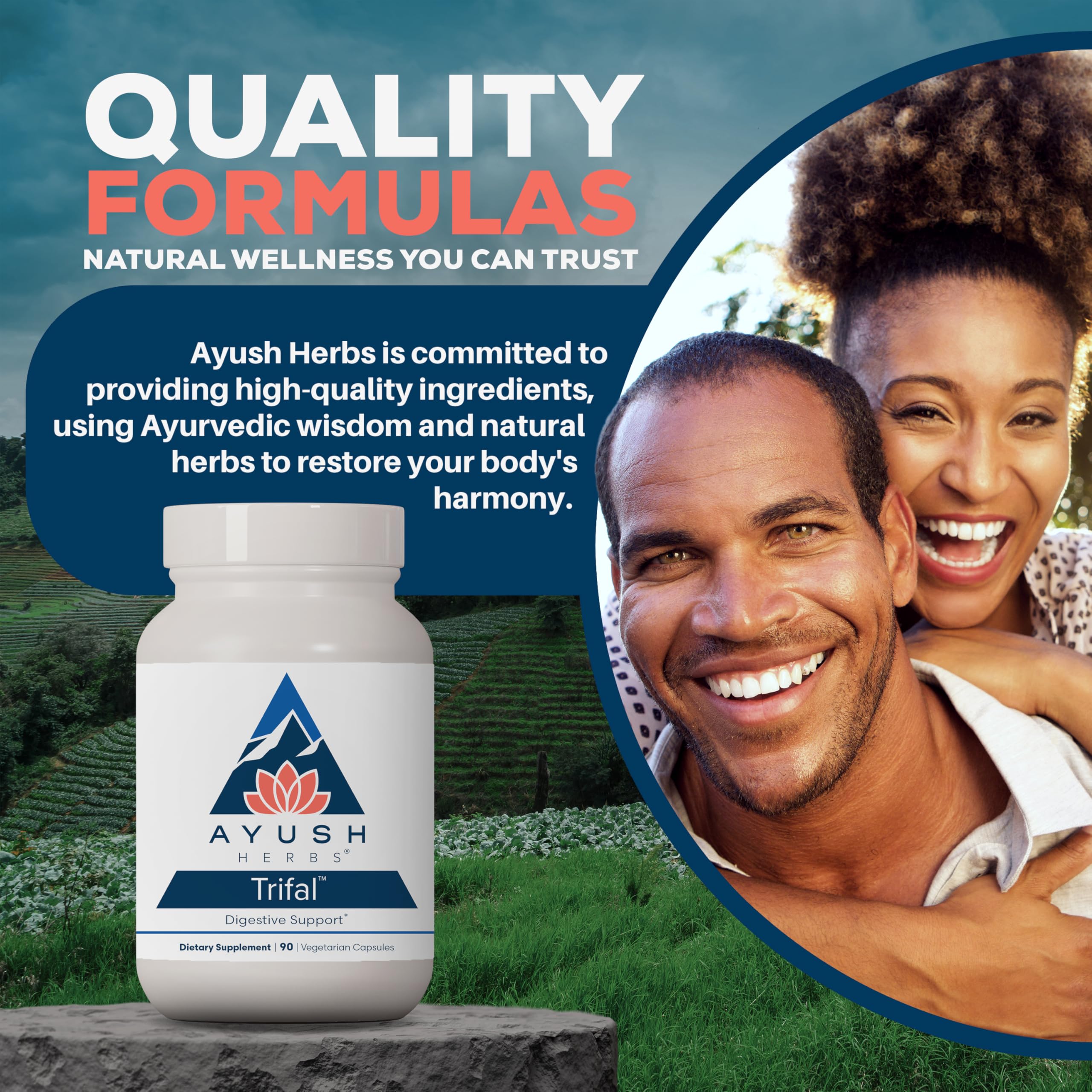 Ayush Herbs Trifal sustainable packaging signals eco-conscious choice for mindful consumers.