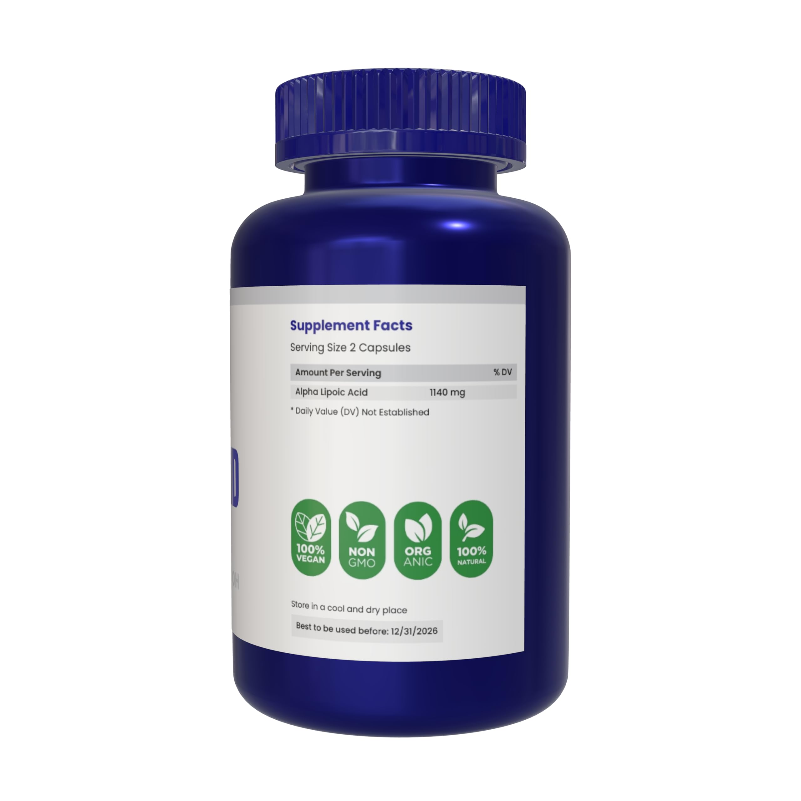AZ BIOTECH Alpha Lipoic Acid bottle-and-glass scene highlights premium packaging