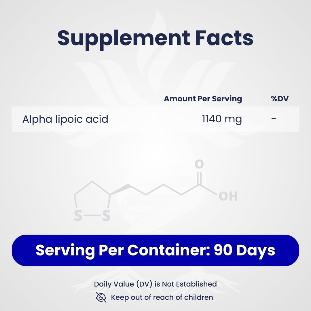AZ BIOTECH Alpha Lipoic Acid gluten-free label demonstrates allergen-conscious formula