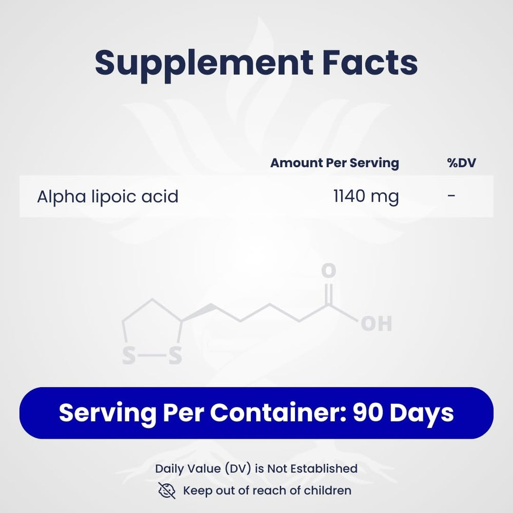 AZ BIOTECH Alpha Lipoic Acid gluten-free label demonstrates allergen-conscious formula