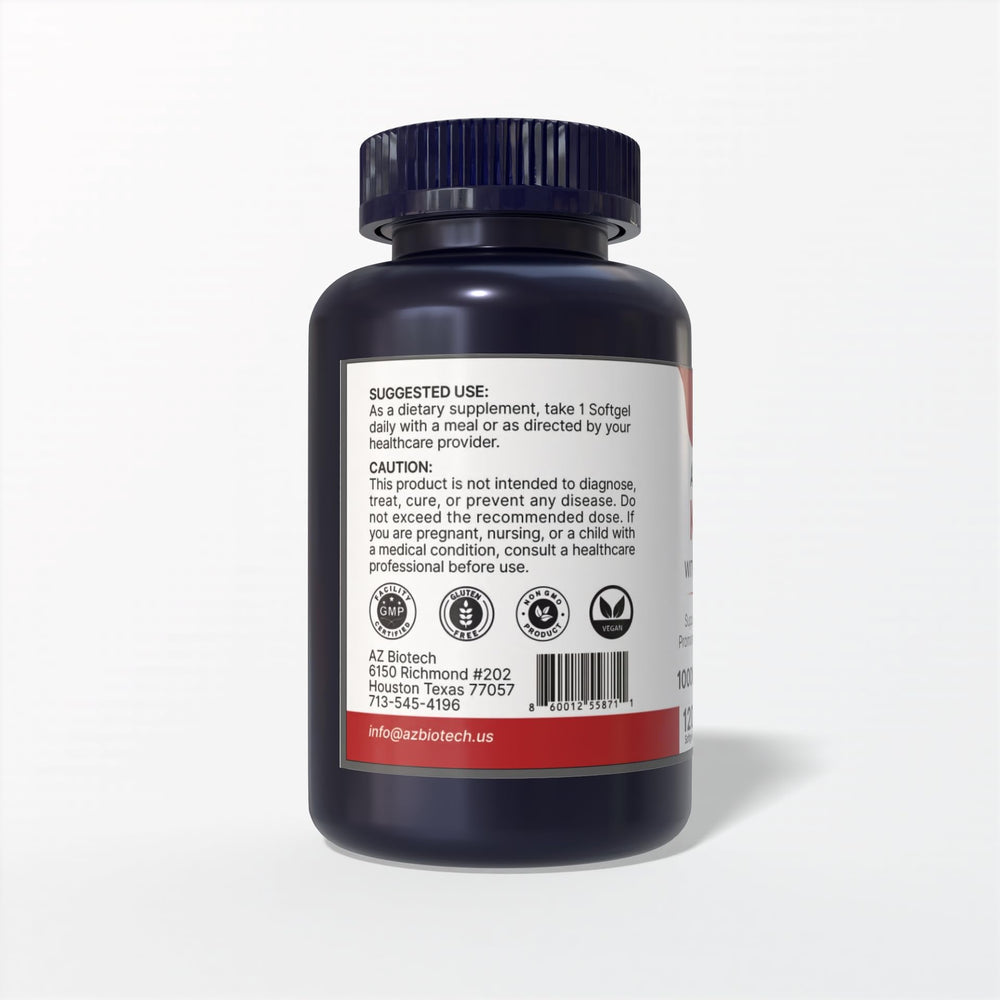 AZ Biotech esterified astaxanthin focus emphasizes antioxidant support for cellular health.