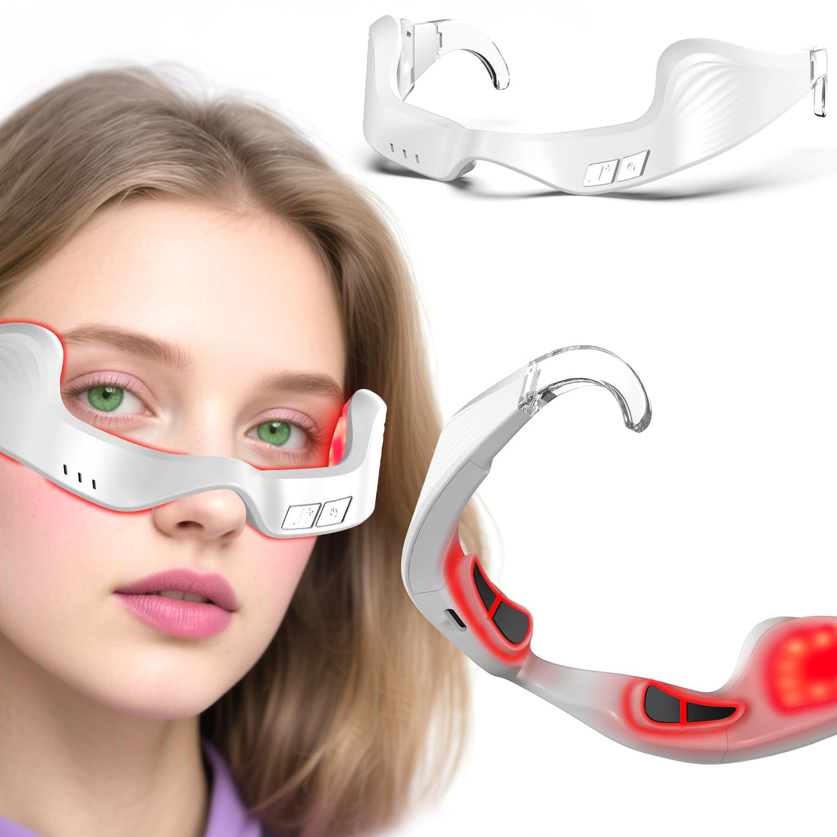 Azhien red light eye massager in compact design for on-the-go eye therapy.