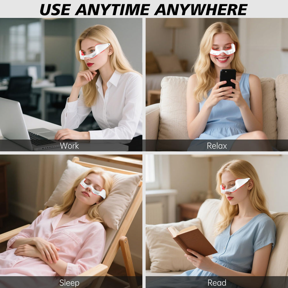 Azhien red light eye massager uses conductive gel for enhanced light absorption.