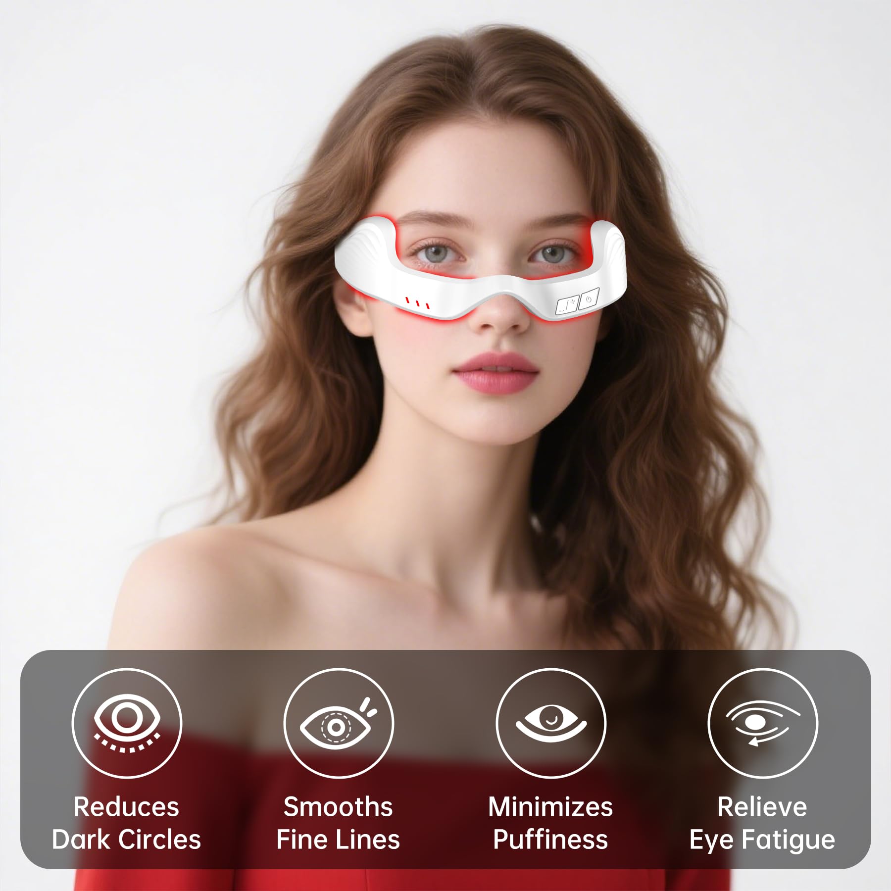 Azhien red light eye massager delivers a 10-minute session for refreshing tired eyes.