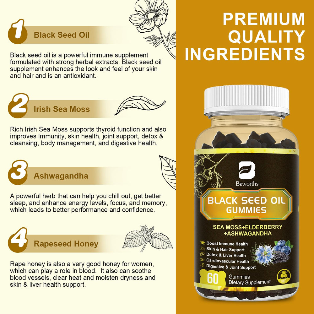 B BEWORTHS gummies close-up highlighting texture and natural ingredients.
