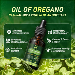 Dropper poised for precise dosing of oregano oil drops.