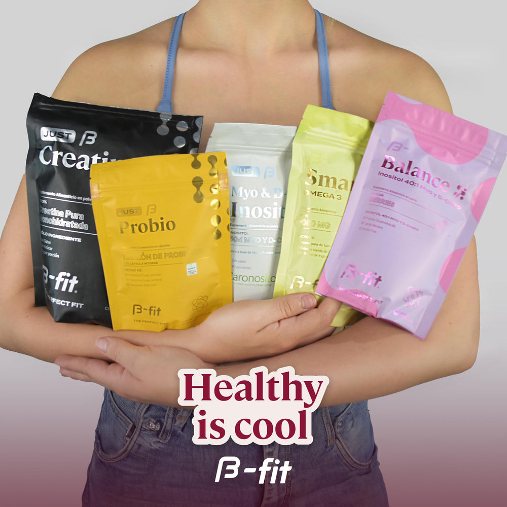 B-FIT B Inositol Balance bottle closeup emphasizes quality.
