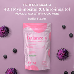 B-FIT B Inositol Balance scoop demonstrates easy 5 g daily dosing.
