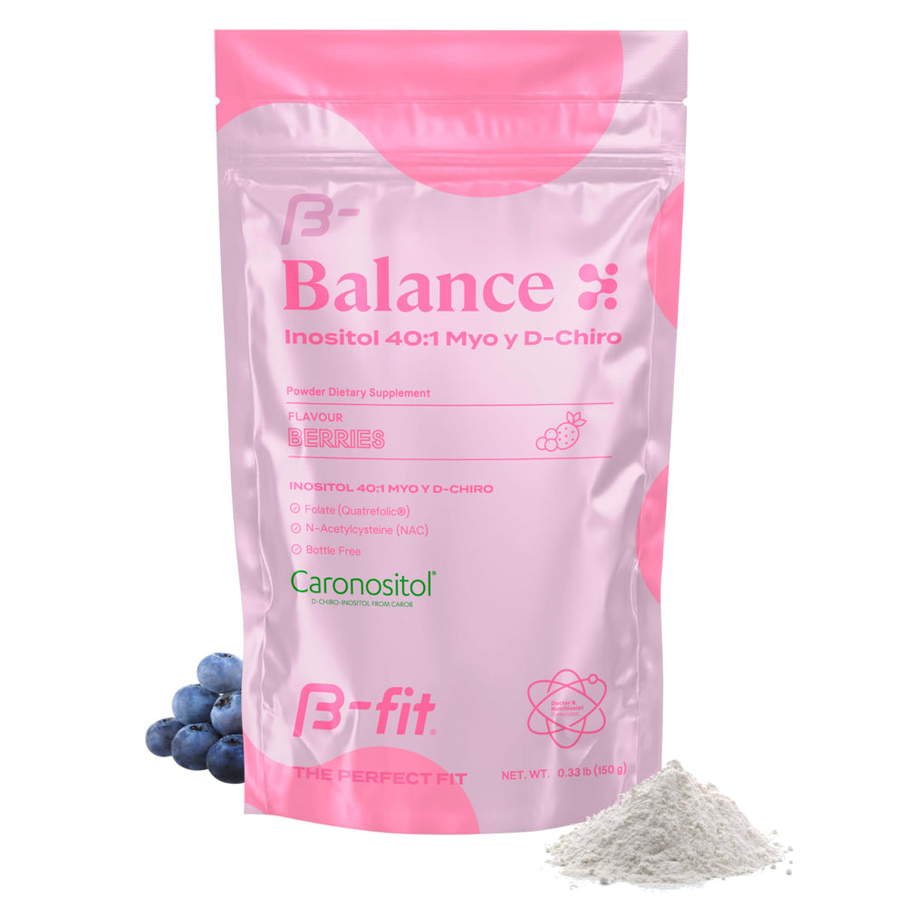 B-FIT B Inositol Balance tub label highlights the 40:1 formula.