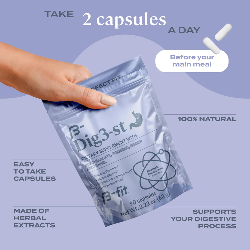 B-FIT Digestive easy-swallow capsules, convenient daily routine