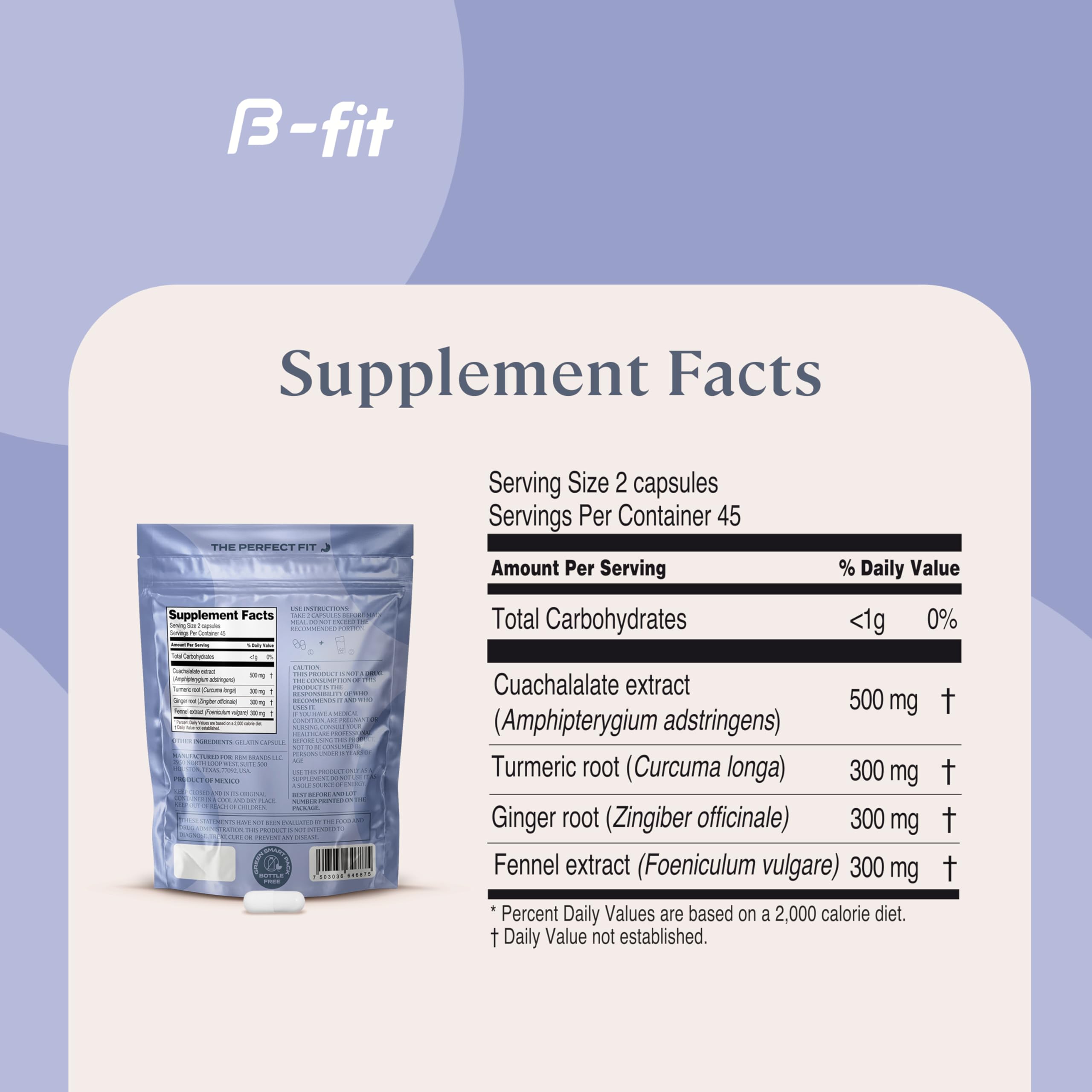 B-FIT Digestive 60-capsule bottle for daily use