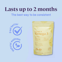 B-FIT Omega3 label detail communicates purity and Norwegian sourcing