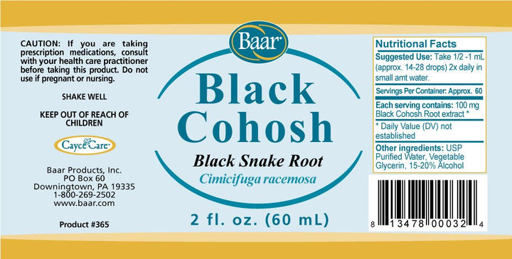 Baar Black Cohosh Fluid Extract pour action demonstrates easy dosing for digestive comfort