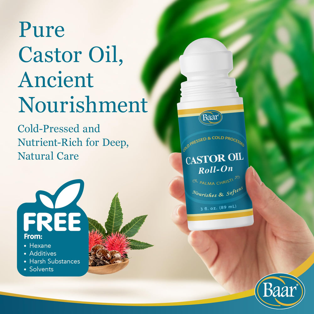 Baar Castor Oil Roll-On cap close-up for easy application