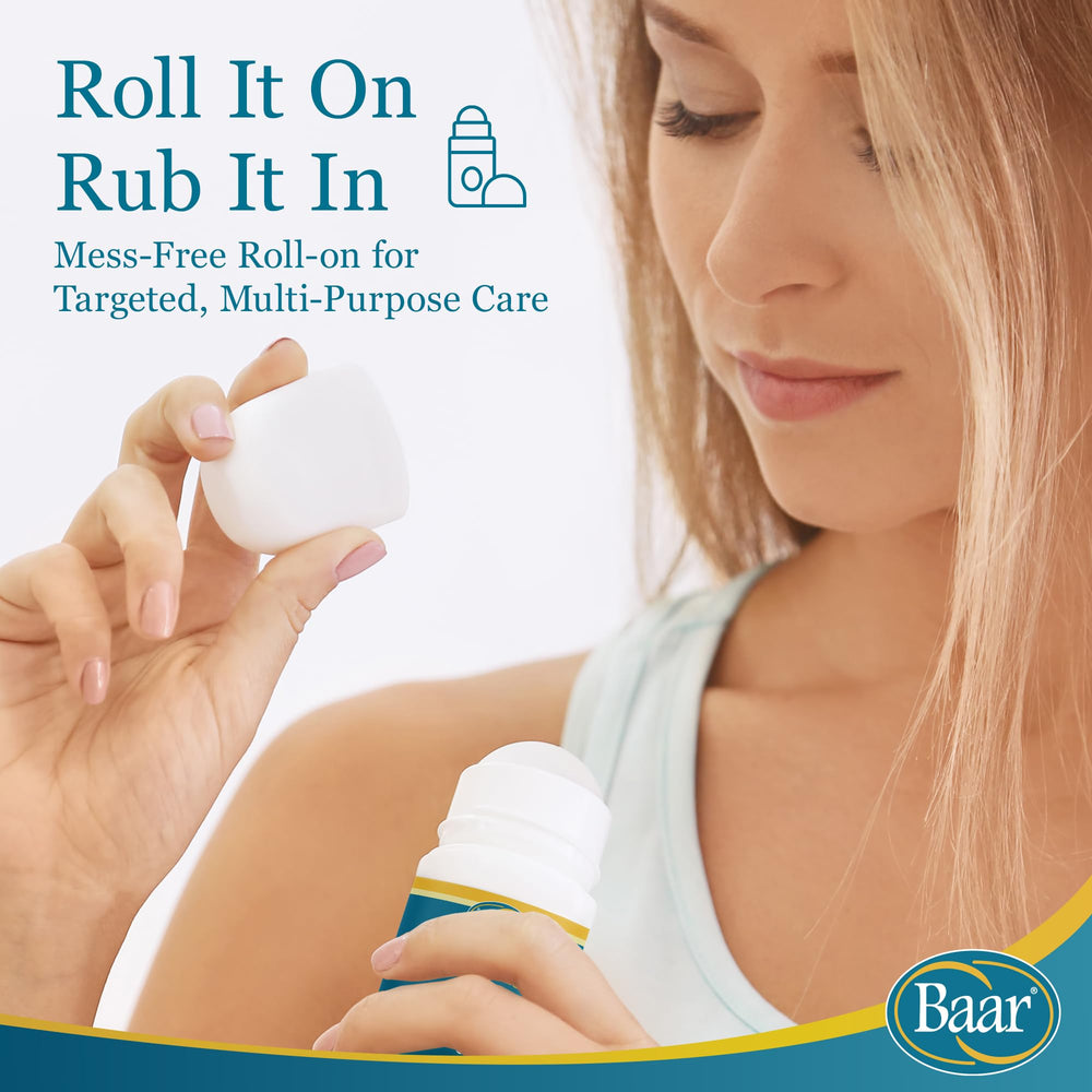 Baar Castor Oil Roll-On label detail showing purity
