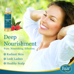 Baar castor oil for skin hydration and dry-spot care.