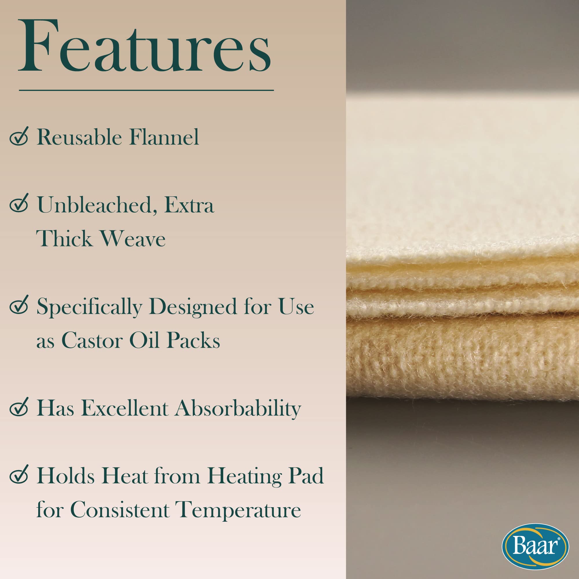 Baar Extra Large wool flannel heat insulation demonstrates lasting warmth during treatments.