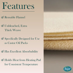 Baar Extra Large wool flannel heat insulation demonstrates lasting warmth during treatments.