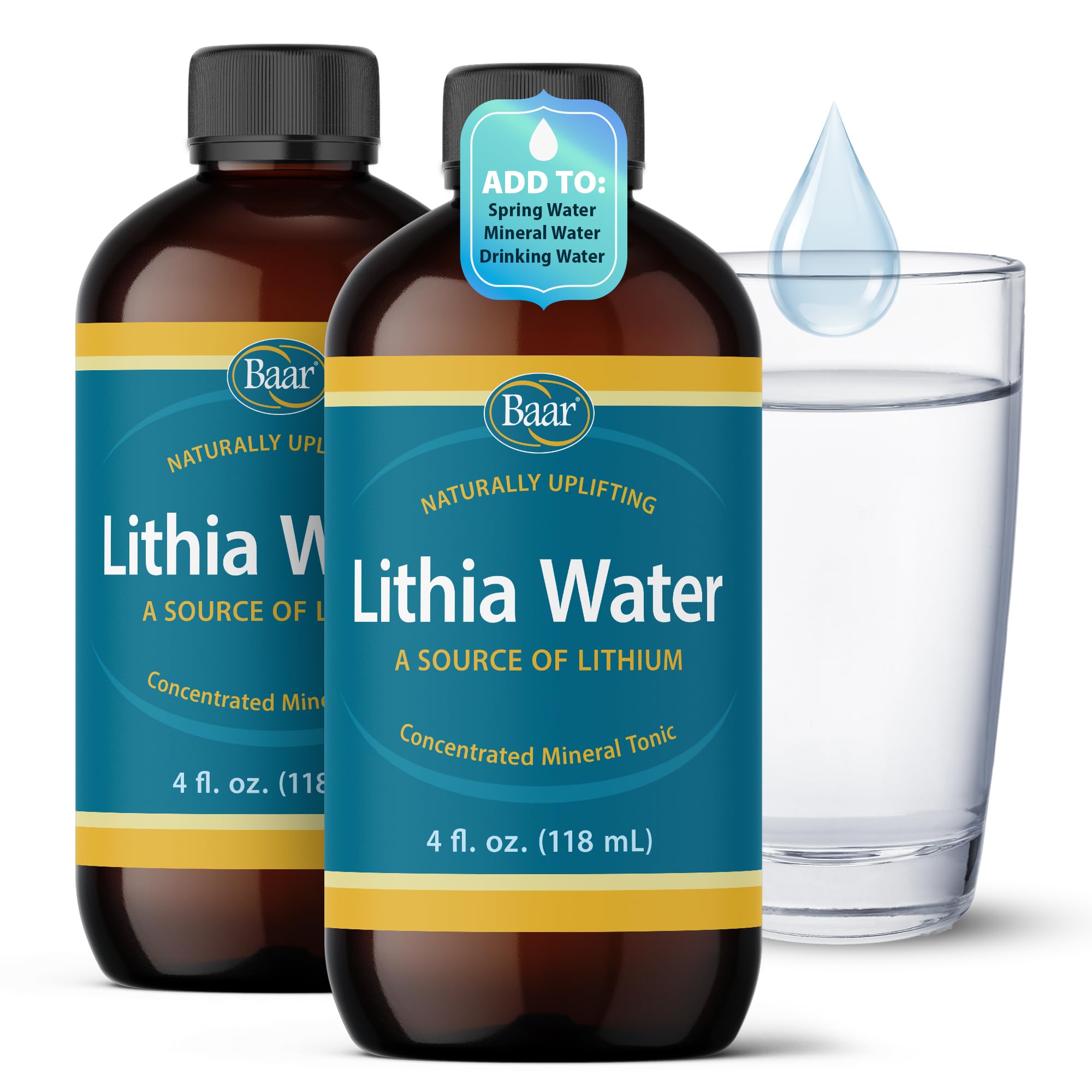 Baar Lithia Water 2-pack bottle setup for easy on-the-go calm.