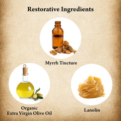 Hands applying Baar Magi Myrrh Massage Lotion demonstrates comforting joint and muscle relief.