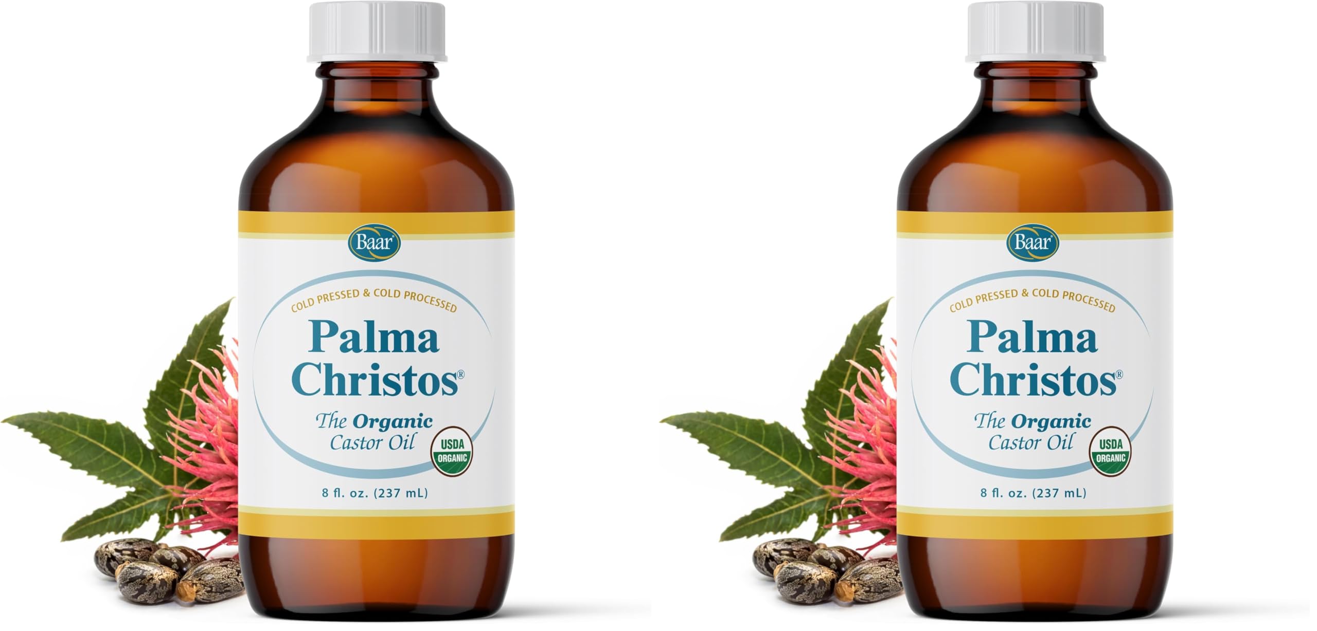 Baar Palma Christos Organic Castor Oil bottle in amber glass preserves freshness.