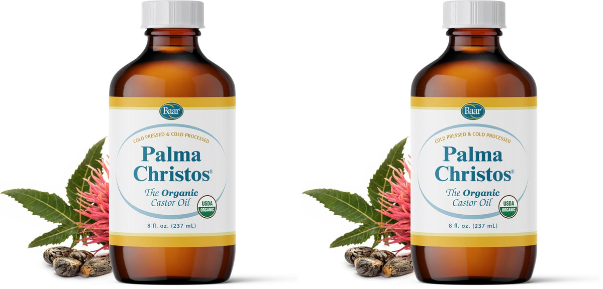 Baar Palma Christos Organic Castor Oil bottle in amber glass preserves freshness.