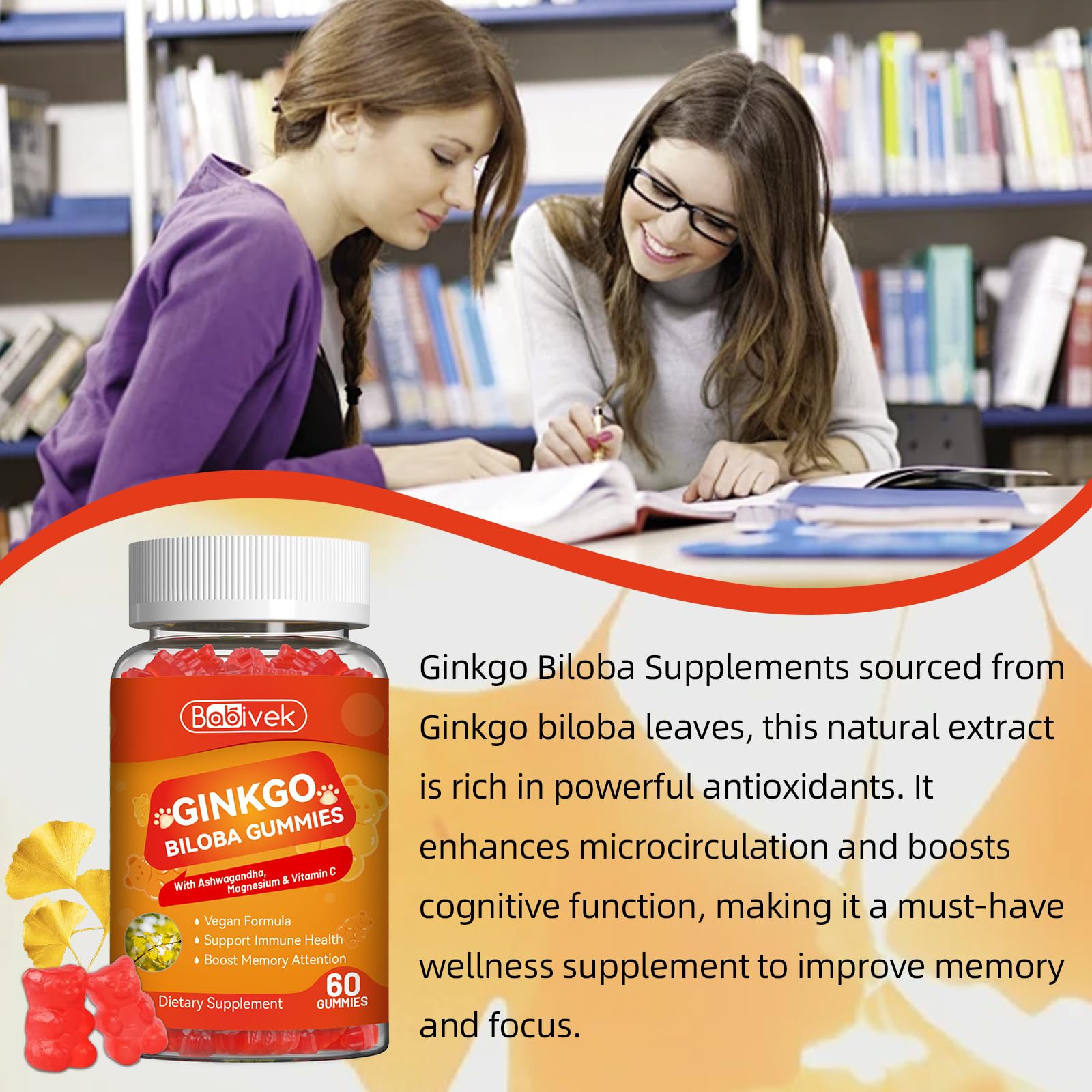 Babivek Ashwagandha gummies close-up showing tasty, easy-to-chew texture