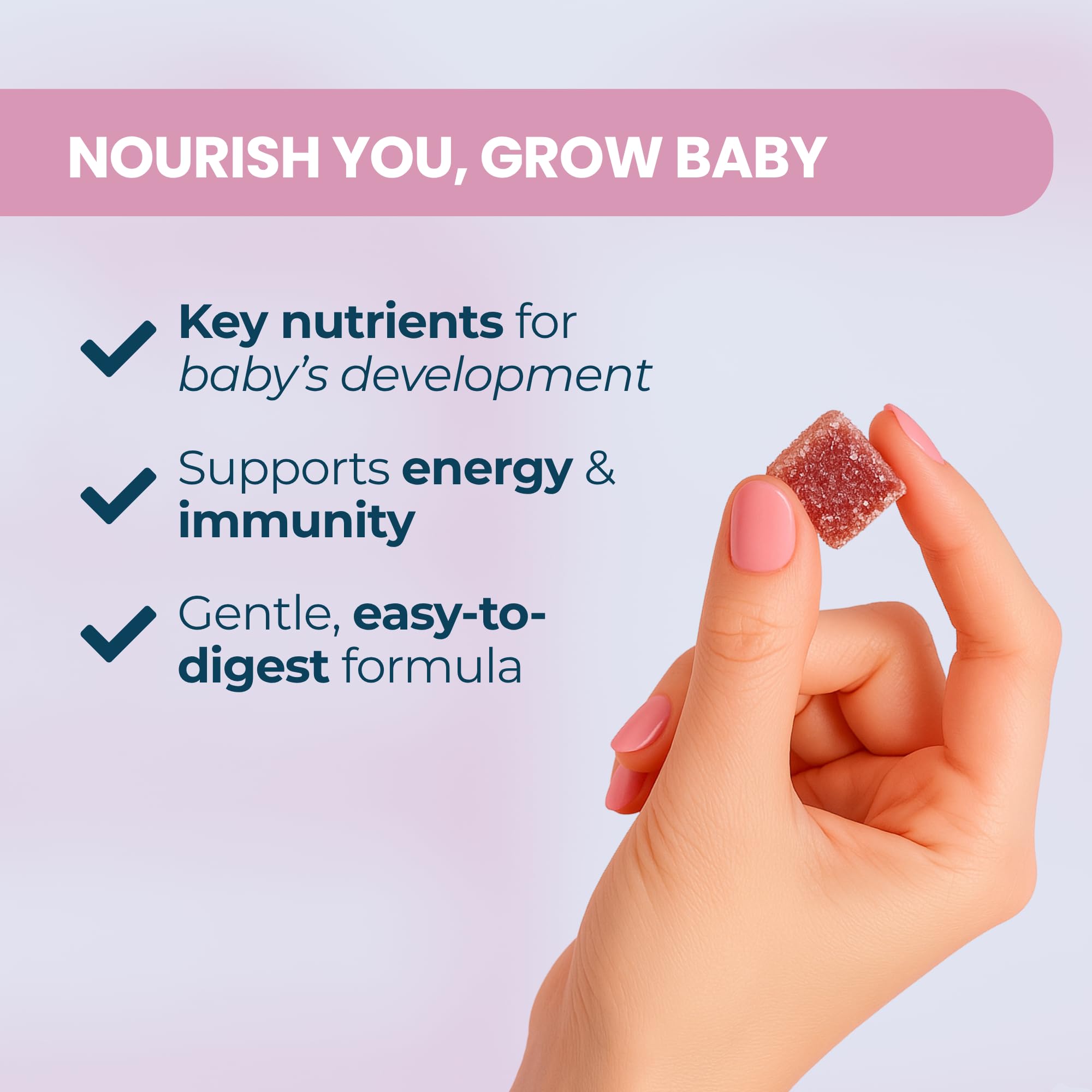 Baby Blues Prenatal Gummies with DHA and EPA omega-3s for fetal nutrients.