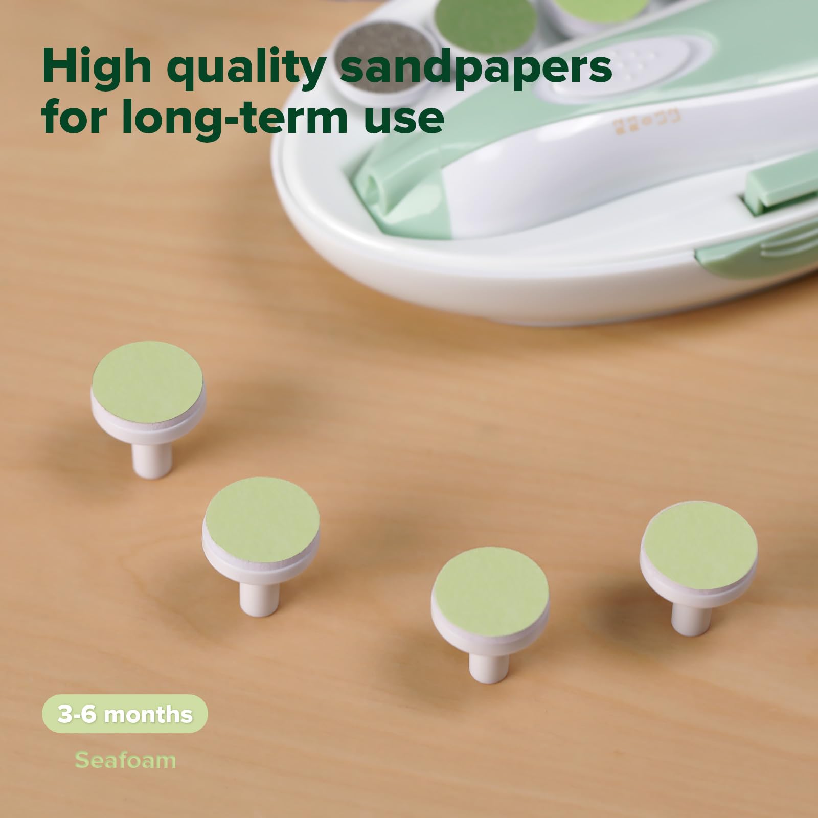haakaa seafoam pads used for baby nail trimming with soft finish