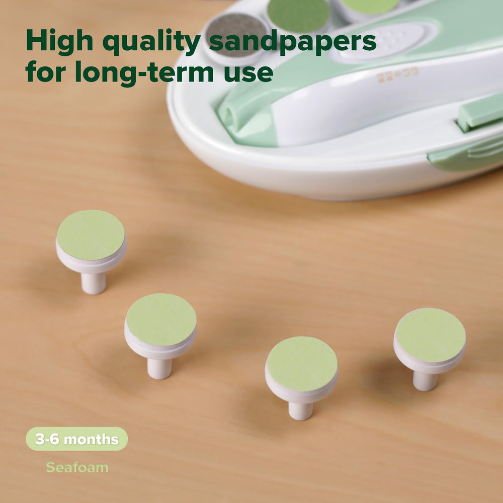 haakaa seafoam pads used for baby nail trimming with soft finish